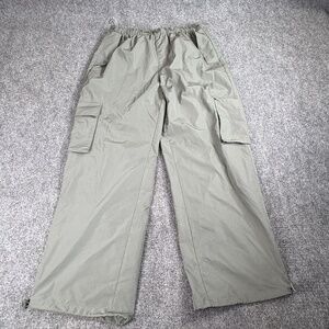 Zoe + Phoebe Cargo Pants Womens L‎ Olive Leg Toggle Hem Utility Hiking Gorpcore